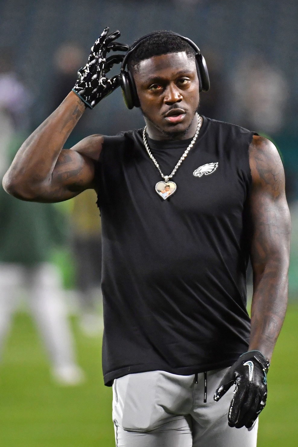 Nov 27, 2022; Philadelphia, Pennsylvania, USA; Philadelphia Eagles wide receiver A.J. Brown (11) during warmups against the Green Bay Packers at Lincoln Financial Field. Mandatory Credit: Eric Hartline-Imagn Images