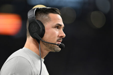 Nov 23, 2023; Detroit, Michigan, USA; Green Bay Packers head coach Matt LaFleur on the sideline against the Detroit Lions in the first quarter at Ford Field. Mandatory Credit: Lon Horwedel-Imagn Images