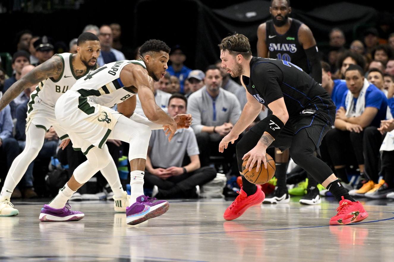 Milwaukee Bucks guards Damian Lillard and Luka Doncic