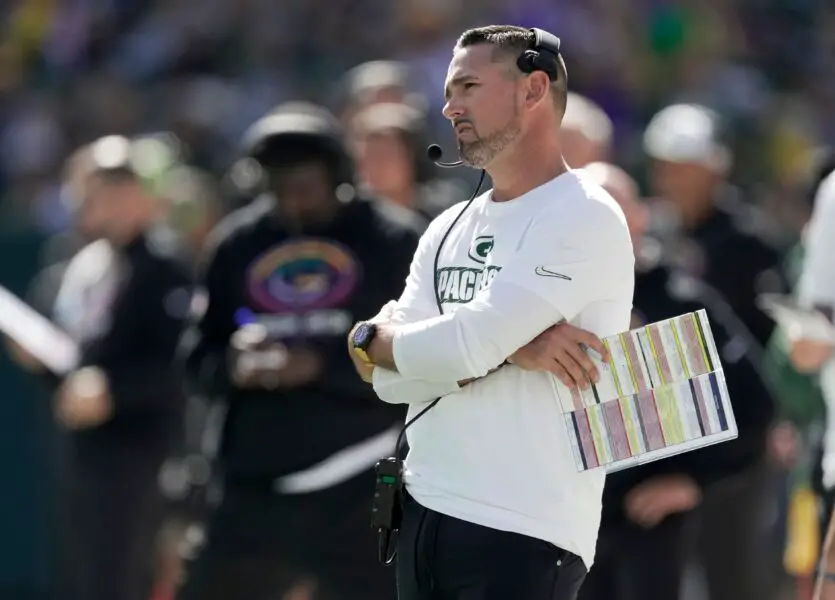 Green Bay Packers head coach Matt LaFleur is shown during the first quarter of their game against the Minnesota Vikings Sunday, September 29, 2024 at Lambeau Field in Green Bay, Wisconsin. © Mark Hoffman/Milwaukee Journal Sentinel / USA TODAY NETWORK via Imagn Images