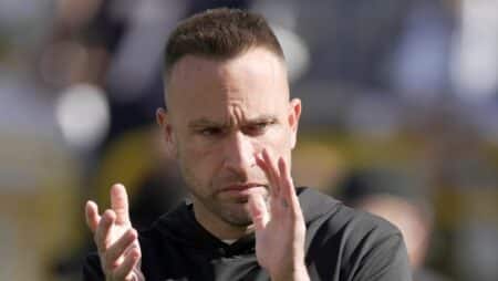 Green Bay Packers defensive coordinator Jeff Hafley is shown before their game