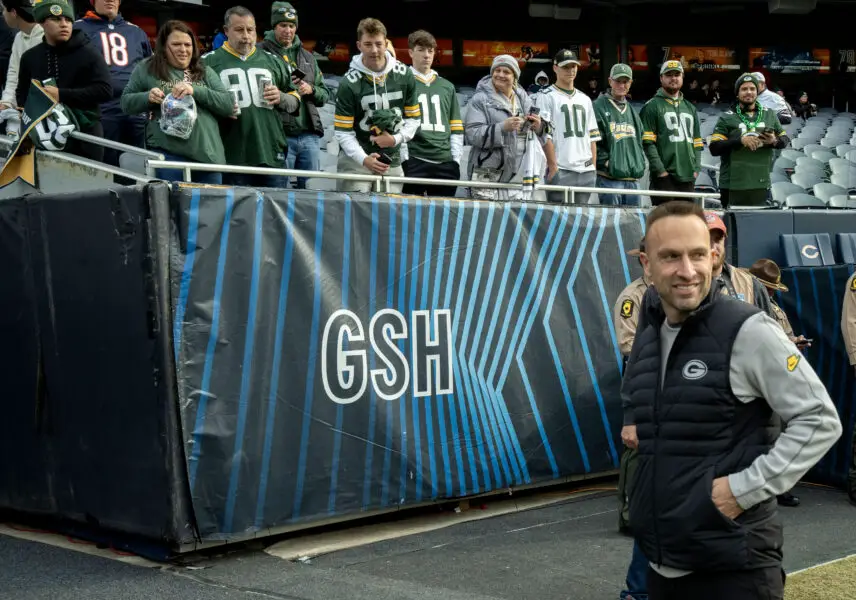 Nov 17, 2024; Chicago, Illinois, USA; Green Bay Packers defensive coordinator Jeff Hafley is shown before their game against the Chicago Bears Sunday, November 17, 2024 at Solider Field in Chicago, Illinois. Mandatory Credit: Mark Hoffman/USA TODAY Network via Imagn Images