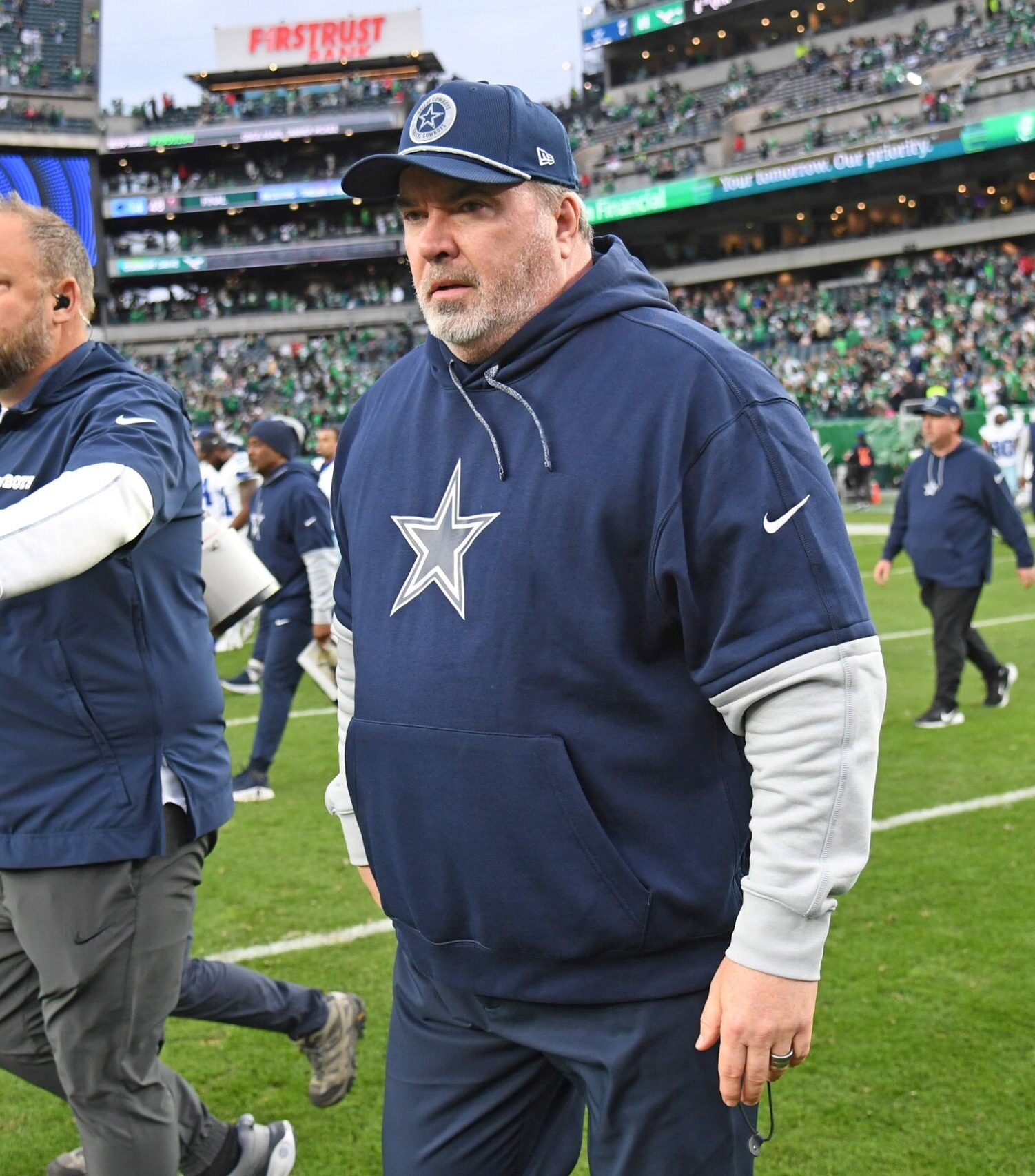 Dallas Cowboys head coach Mike McCarthy at Lincoln Financial Field, Green Bay Packers