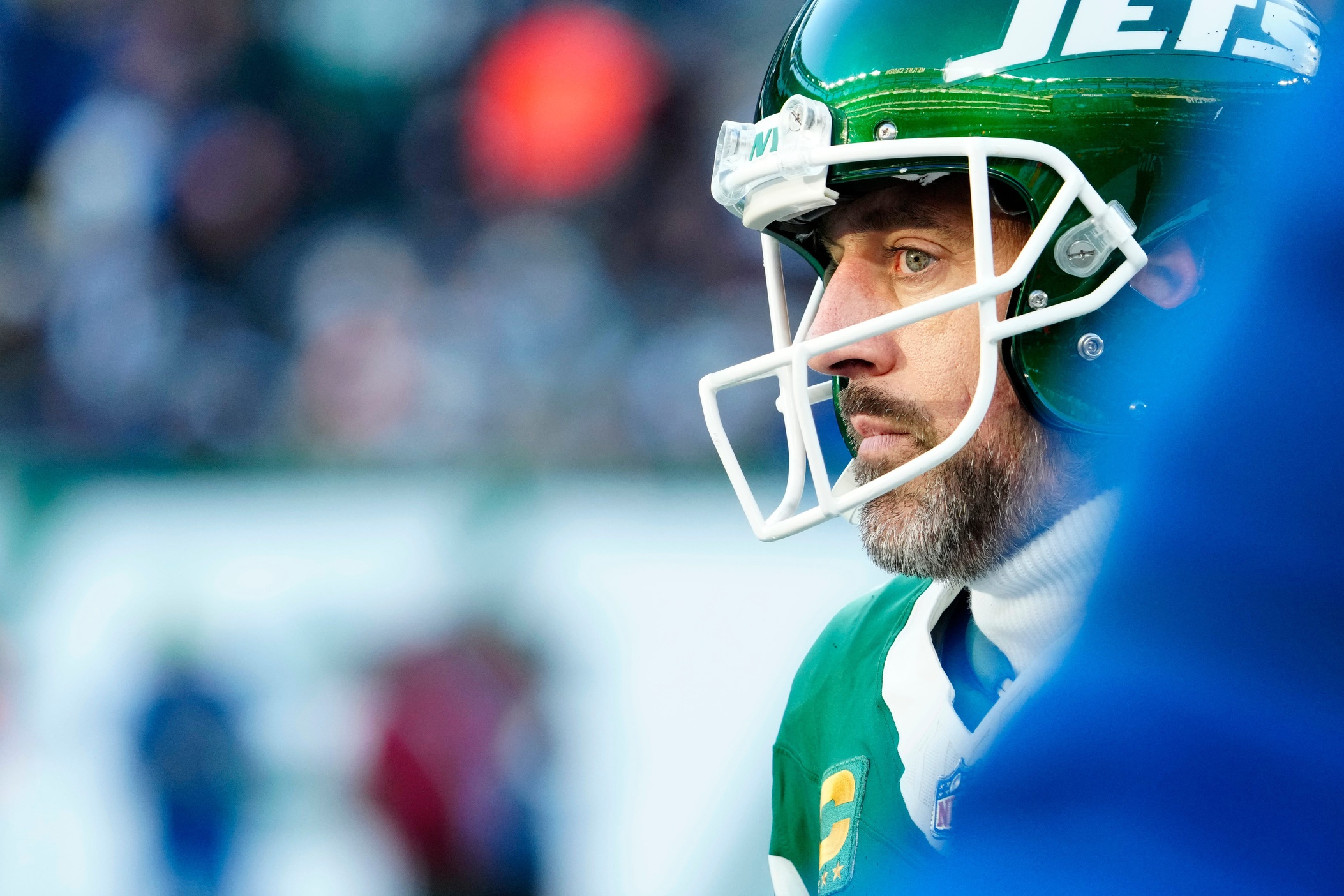 Aaron Rodgers, New York JetsNew York Jets quarterback Aaron Rodgers (8) is shown during Gang GreenÃ•s 19-9 loss against the Los Angeles Rams, Sunday, December 22, 2024, in East Rutherford.