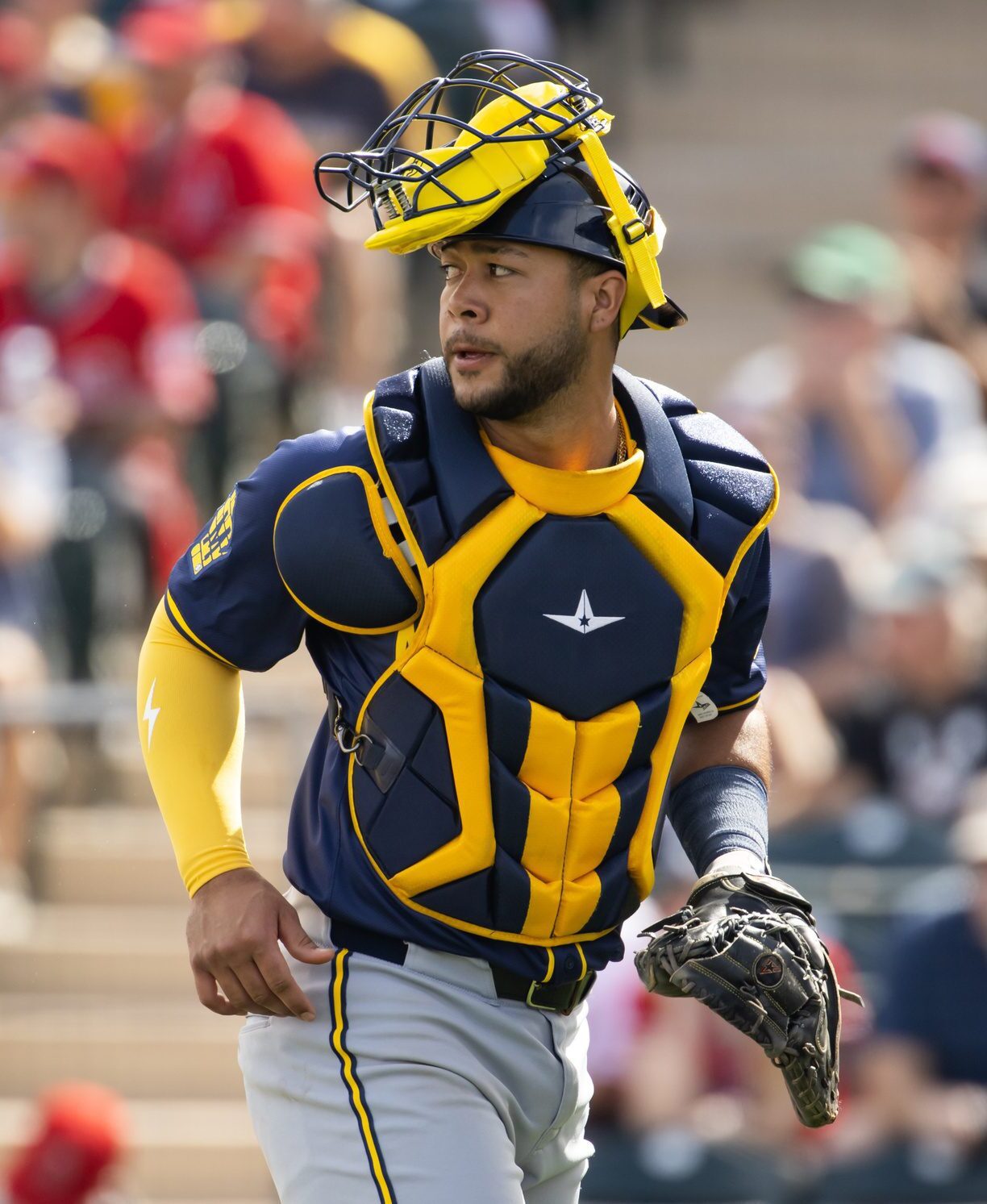 Milwaukee Brewers catcher Jeferson Quero against the Los Angeles Angels