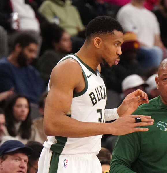 NBA Rumors: East Team’s Interest in Giannis Antetokounmpo Gets a Twist Amid De’Aaron Fox’s Trade Bombshell Milwaukee Bucks forward Giannis Antetokounmpo (34) and coach Doc Rivers react