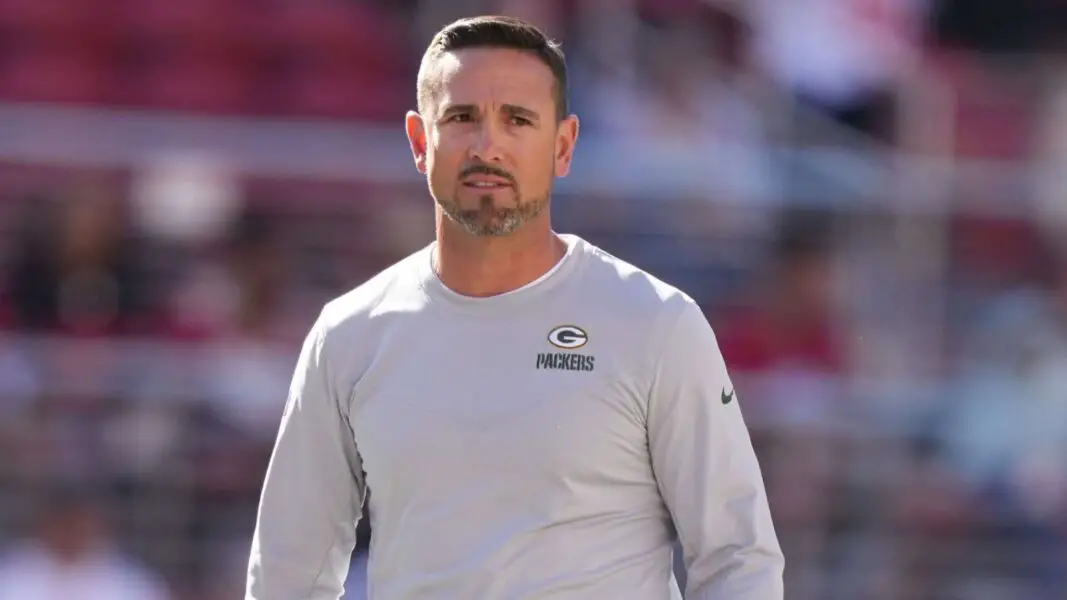 August 12, 2022; Santa Clara, California, USA; Green Bay Packers head coach Matt LaFleur watches before the game against the San Francisco 49ers at Levi's Stadium. Mandatory Credit: Kyle Terada-Imagn Images