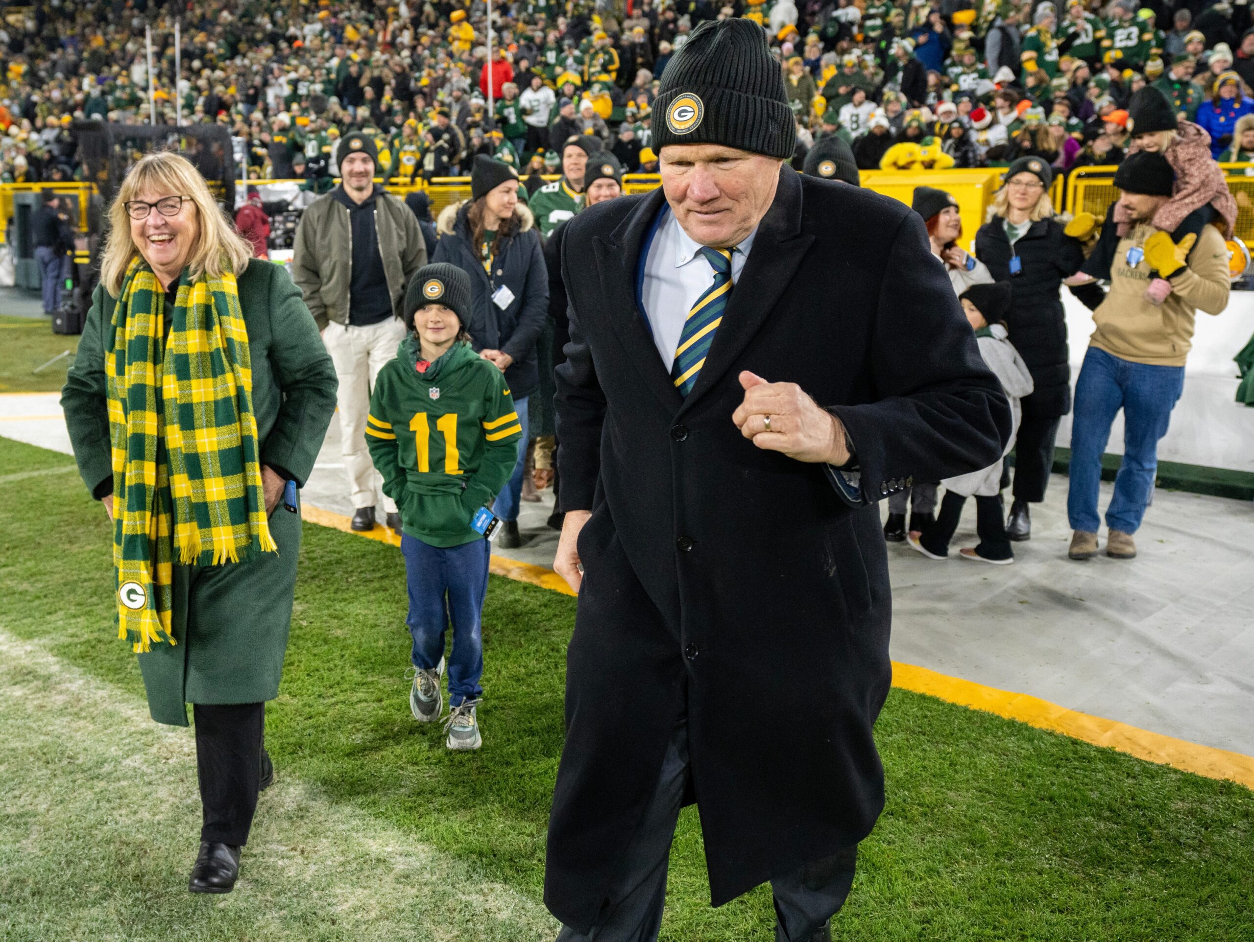 Retiring Green Bay Packers president Mark Murphy is honored for his service during halftime of their game Monday, December 23, 2024 at Lambeau Field in Green Bay, Wisconsin. The Green Bay Packers beat the New Orleans Saint 34-0.© Mark Hoffman/Milwaukee Journal Sentinel / USA TODAY NETWORK via Imagn Images