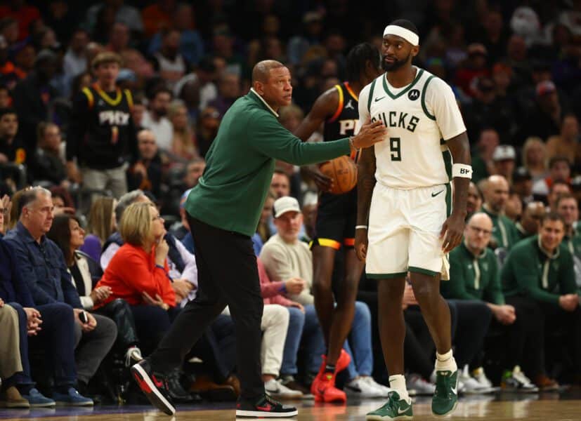 Milwaukee Bucks: NBA Schedule Gives Bobby Portis Early Chance to Scorn Warriors for Ever Suggesting His Team Trade Him 1 Milwaukee Bucks head coach Doc Rivers with forward Bobby Portis (9), Jonathan Kuminga