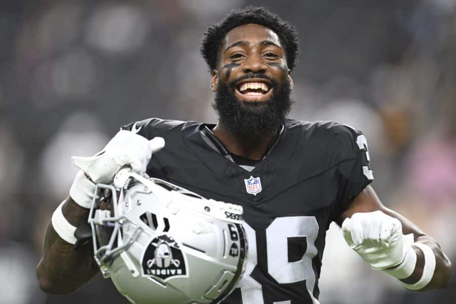 This Packers Defensive Back May Have Made Jaire Alexander Expendable 1 Aug 17, 2024; Paradise, Nevada, USA; Las Vegas Raiders cornerback Nate Hobbs (39) dances during warmup against the Dallas Cowboys at Allegiant Stadium. Mandatory Credit: Candice Ward-USA TODAY Sports