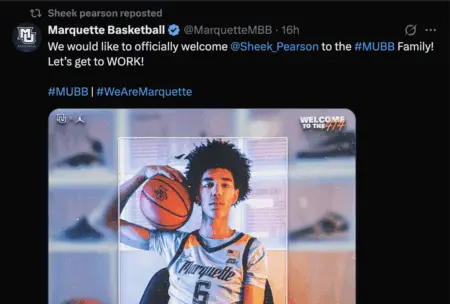 Marquette Golden Eagles, Sheek Pearson