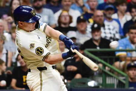 Milwaukee Brewers: Andrew Vaughn’s 4-hit game might have snuffed Hoskins’ hopes for Tuesday decision Milwaukee Brewers, Andrew Vaughn, Rhys Hoskins
