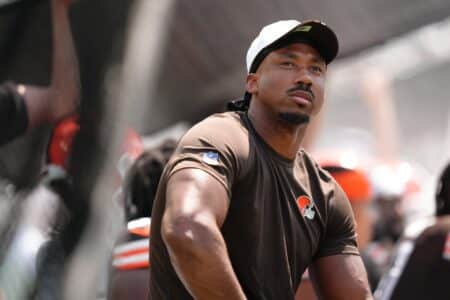 Green Bay Packers: Myles Garrett Has Subtle Reaction to Teamโs Micah Parsons Statement Cleveland Browns defensive lineman Myles Garrett (95)