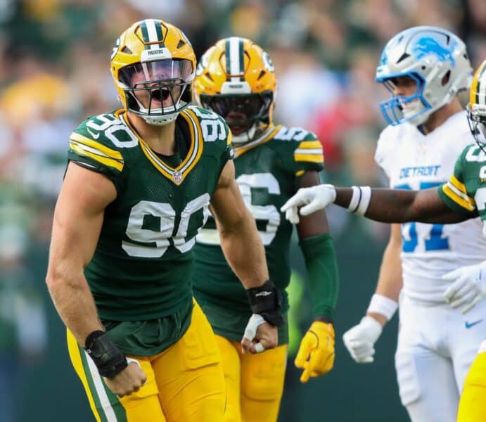 Green Bay Packers: 3 Things to Know Ahead of Washington Commanders Matchup on Thursday Night 4 Green Bay Packers defensive end Lukas Van Ness (90)