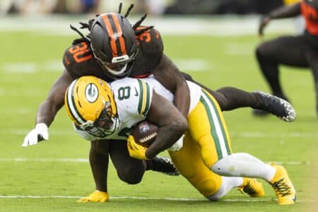 Grant Delpit reveals savage message to Josh Jacobs in Week 3 Packers-Browns Josh Jacobs, Green Bay Packers, Cleveland Browns