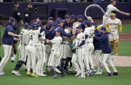 Financial pressure pushes Brewers toward tough roster decision The Milwaukee Brewers celebrate their 3-1 win over the Chicago Cubs after their National League Division Series game Saturday, October 11, 2025 at American Family Field in Milwaukee, Wisconsin. Mark Hoffman/Milwaukee Journal Sentinel