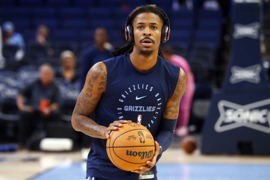 Bucks weigh big swing for Ja Morant to salvage Giannis Antetokounmpo window 2 Oct 31, 2024; Memphis, Tennessee, USA; Memphis Grizzlies guard Ja Morant (12) shoots during warm ups prior to the game against the Milwaukee Bucks at FedExForum. Mandatory Credit: Petre Thomas-Imagn Images