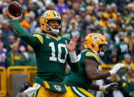 Green Bay Packers 2025 schedule: ranking the remaining games by order of difficulty Green Bay Packers quarterback Jordan Love (10) passes the ball against the Minnesota Vikings on Sunday, November 23, 2025, at Lambeau Field in Green Bay, Wis. Tork Mason/USA TODAY NETWORK-Wisconsin
