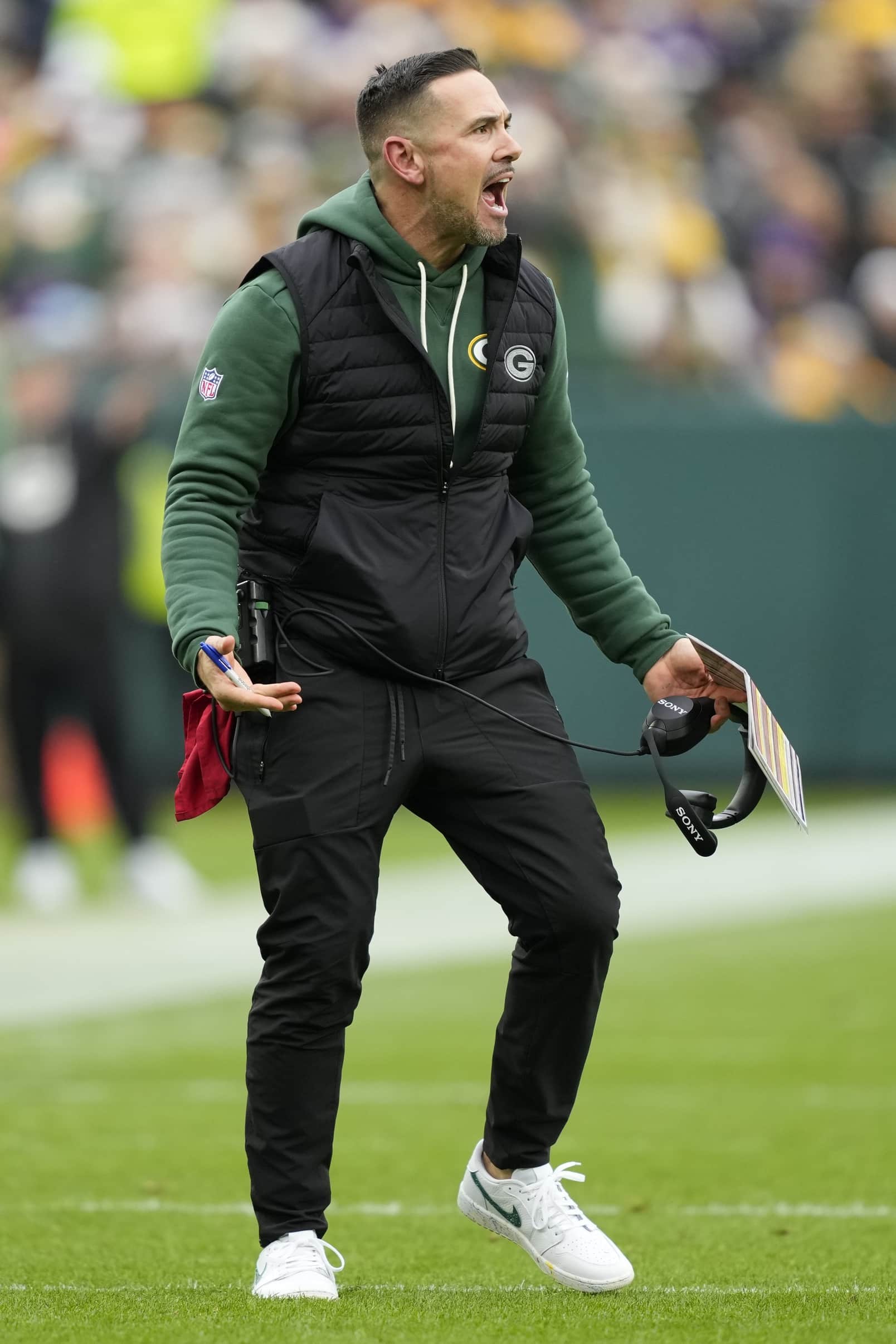 Packers Add 4.3 40-Yard-Dash Weapon For Offense Ahead Of Massive Broncos Matchup (Breaking) 1 Nov 23, 2025; Green Bay, Wisconsin, USA; Green Bay Packers head coach Matt LaFleur reacts to a penalty call during the first half against the Minnesota Vikings at Lambeau Field. Mandatory Credit: Kayla Wolf-Imagn Images
