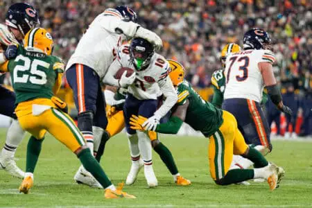 NFL Issues Serious Punishment To Bears’ Star After Altercation with Packers’ CB Keisean Nixon (Breaking News) Dec 7, 2025; Green Bay, Wisconsin, USA; Chicago Bears wide receiver Luther Burden III (10) rushes the ball during the fourth quarter against the Green Bay Packers at Lambeau Field. Mandatory Credit: Jeff Hanisch-Imagn Images