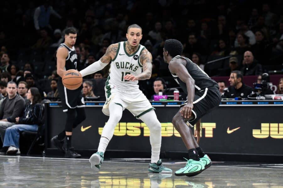 “It’s 45 points to a team trying to lose”: Kyle Kuzma takes subtle shot at Nets after Bucks’ embarrassing loss Dec 14, 2025; Brooklyn, New York, USA; Milwaukee Bucks forward Kyle Kuzma (18) dribbles the ball defended by Brooklyn Nets guard/forward Drake Powell (4) during the first half at Barclays Center. Mandatory Credit: John Jones-Imagn Images