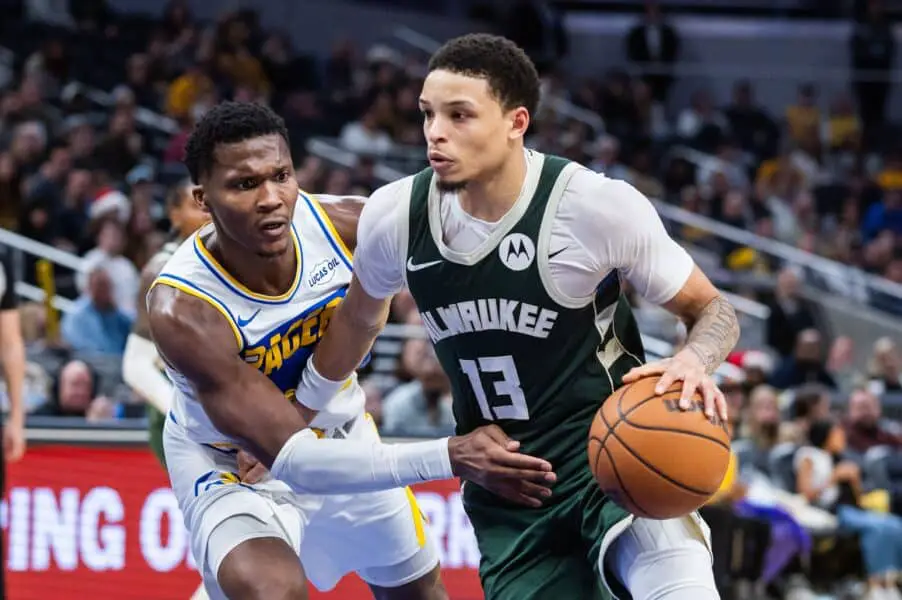 Bucks dealt dose of concern with Ryan Rollins’ abrupt appearance on injury report vs Magic Milwaukee Bucks guard Ryan Rollins (13) dribbles the ball while Indiana Pacers guard/forward Bennedict Mathurin