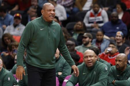 “We played like we thought we’re gonna win”: Doc Rivers voices frustration after Bucks fall to Wizards Dec 1, 2025; Washington, District of Columbia, USA; Milwaukee Bucks head coach Doc Rivers argues from the bench against the Washington Wizards in the second half at Capital One Arena. Mandatory Credit: Geoff Burke-Imagn Images