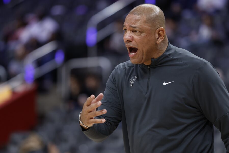 "We basically took away their threes": Doc Rivers praises Bucks defense in win over the Celtics 1 Dec 6, 2025; Detroit, Michigan, USA; Milwaukee Bucks head coach Doc Rivers reacts in the second half against the Detroit Pistons at Little Caesars Arena. Mandatory Credit: Rick Osentoski-Imagn Images