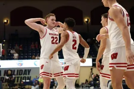 Wisconsin Badgers’ Austin Rapp delivers strong performance against Ohio State Wisconsin Badgers guard Nick Boyd (2) reacts with Wisconsin Badgers forward Austin Rapp (22) after scoring against the Providence Friars during the second half at Jenny Craig Pavilion.