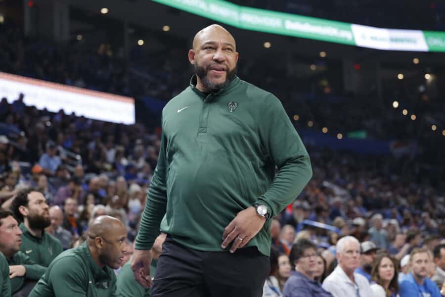 “Your best offense is your defense”: Darvin Ham credits Bucks defense in statement win over the Thunder Feb 12, 2026; Oklahoma City, Oklahoma, USA; Milwaukee Bucks Head Coach Darvin Ham watches his team play against the Oklahoma City Thunder during the first half at Paycom Center. Mandatory Credit: Alonzo Adams-Imagn Images