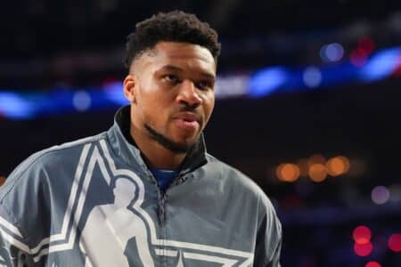 “It’s a minuscule investment”: Adam Silver downplays concerns over Giannis Antetokounmpo’s Kalshi involvement Feb 15, 2026; Inglewood, California, USA; Team World forward Giannis Antetokounmpo (34) of the Milwaukee Bucks looks on during the 75th NBA All Star Game at Intuit Dome. Mandatory Credit: Kirby Lee-Imagn Images